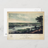 ミネソタの首都セント・ポール市(1853年) ポストカード (正面/裏面)