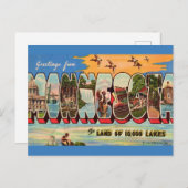 ミネソタへのヴィンテージ・グリーティング ポストカード (正面/裏面)
