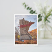 ミネソタへようこそサインイン州図形 ポストカード (スタンド正面)