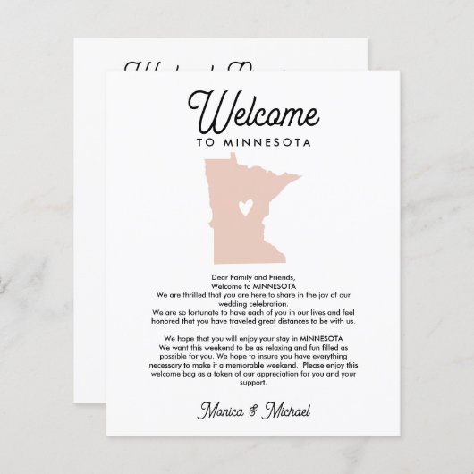 ミネソタへようこそレター&旅程ANY COLOR (正面/裏面)