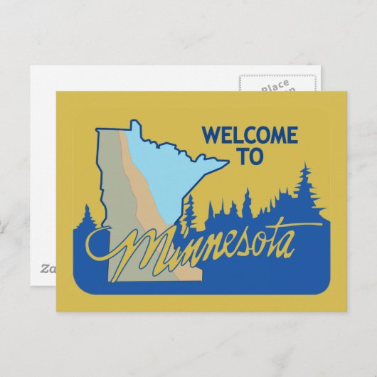 ミネソタへようこそ – USA Road Sign ポストカード (正面/裏面)