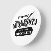 ミネソタをテーマにした壁時計 ラウンド壁時計 (傾斜)