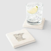 ミネソタアンティーク写真マップヴィンテージ州グラフ ストーンコースター (横)