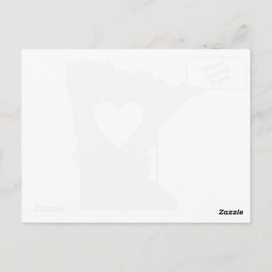 ミネソタシェイプグレイハートミネソタンラブアドレ ポストカード (裏面)