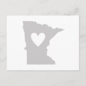 ミネソタシェイプグレイハートミネソタンラブアドレ ポストカード (正面)