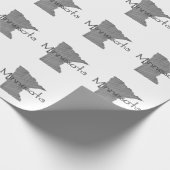 ミネソタシェイプヴィンテージシャルボードグレーアンティーク ラッピングペーパー (角)