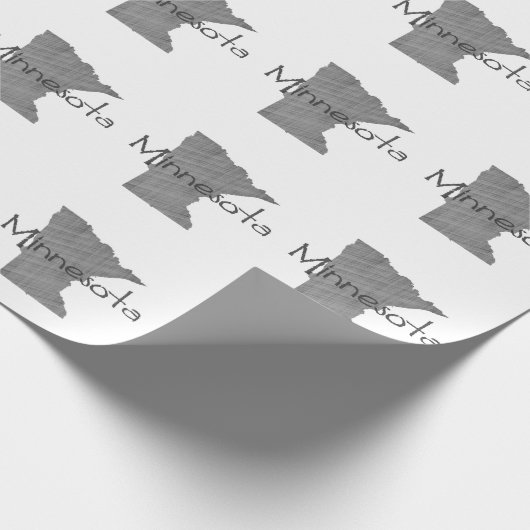 ミネソタシェイプヴィンテージシャルボードグレーアンティーク ラッピングペーパー (角)