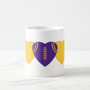 ミネソタバイキングズサッカーハートデザイン コーヒーマグカップ