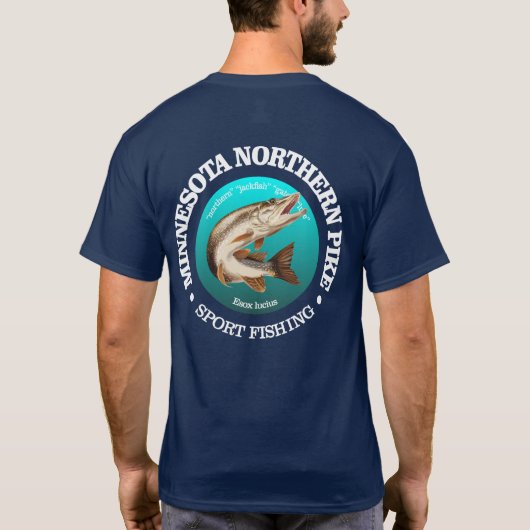 ミネソタパイク魚釣り Tシャツ (裏面)