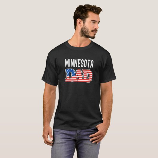 ミネソタパパアメリカ州メンズミネソタ州旗 Tシャツ (正面フル)