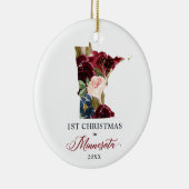 ミネソタパーソナライズされた州でクリスマス1位 セラミックオーナメント (右)