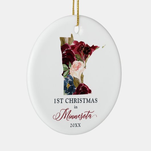 ミネソタパーソナライズされた州でクリスマス1位 セラミックオーナメント (右)