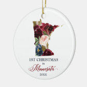 ミネソタパーソナライズされた州でクリスマス1位 セラミックオーナメント (左)