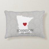 ミネソタホーム州シティマップ – カスタムウェディング アクセントクッション (正面)