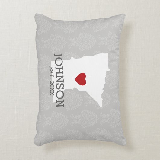 ミネソタホーム州シティマップ – カスタムウェディング アクセントクッション (正面(垂直))