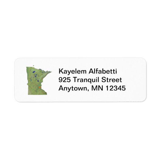 ミネソタマップ差出人住所ラベル ラベル (正面)