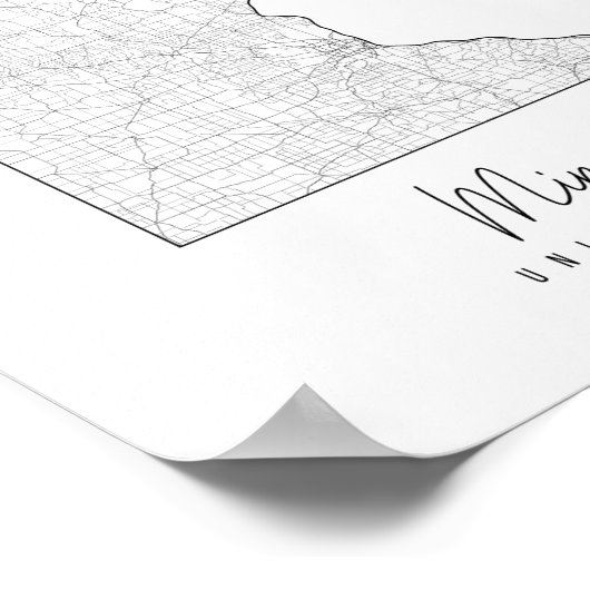 ミネソタミニマル通りの地図 ポスター (角)