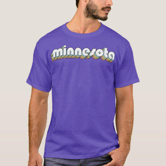 ミネソタレトロレインボータイポグラフィフェードスタイル Tシャツ