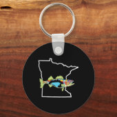 ミネソタワレー魚釣り淡水漁師ワル キーホルダー (正面)