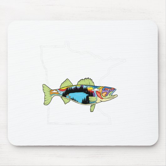 ミネソタワレー魚釣り淡水漁師ワル マウスパッド (正面)