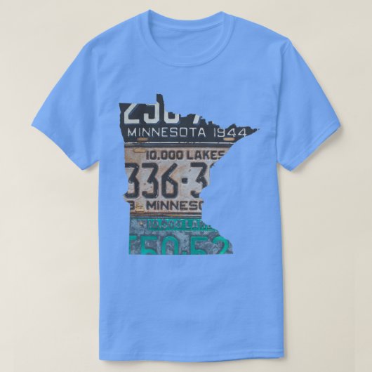 ミネソタヴィンテージライセンスプレート Tシャツ (デザイン正面)