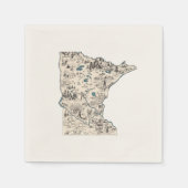 ミネソタヴィンテージ写真マップアンティーク州グラフ スタンダードカクテルナプキン (正面)