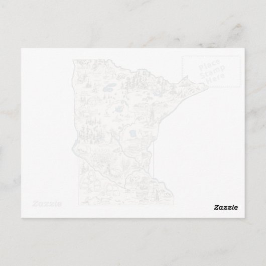 ミネソタヴィンテージ写真マップアンティーク州グラフ ポストカード (裏面)