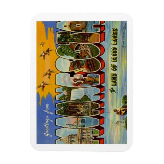 ミネソタヴィンテージ旅行 マグネット (縦)