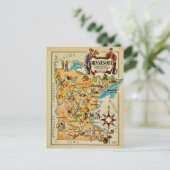 ミネソタ図解入りの、写真付きのの地図 ポストカード (スタンド正面)