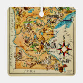 ミネソタ図解入りの、写真付きのの地図 メタルオーナメント (裏面)