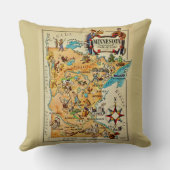 ミネソタ図解入りの、写真付きのマップ装飾用クッション クッション (裏面)