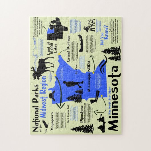 ミネソタ国立公園インフォグラフィックの地図 ジグソーパズル (縦)