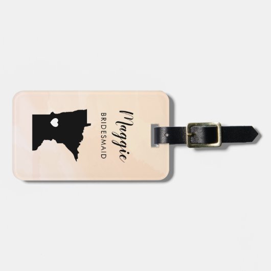 ミネソタ地図ラゲッジタグ、ウェディングパーティーへようこそ ラゲッジタグ (正面横)