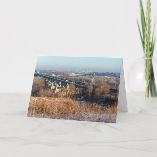 ミネソタ川にまたがるメンドタ橋 カード (正面)