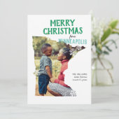 ミネソタ州からのメリークリスマス 1枚の写真 シーズンカード (スタンド正面)