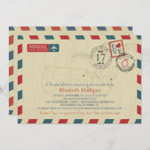 ミネソタ州とニューヨークの航空郵便 | ブライダルシャワー 招待状 (正面/裏面)