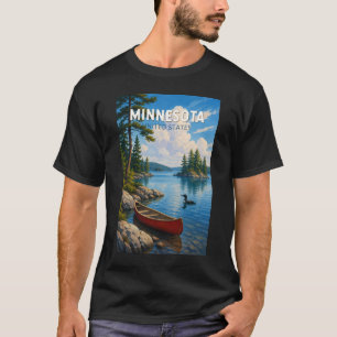 ミネソタ州のイラスト旅行アートビンテージ Tシャツ