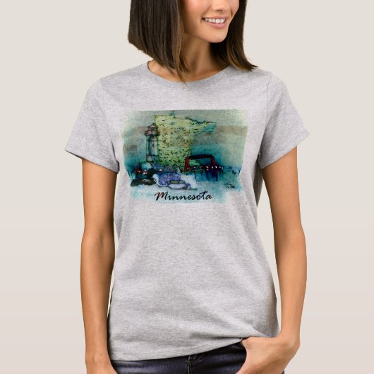 ミネソタ州のデジタルアート Tシャツ (正面)