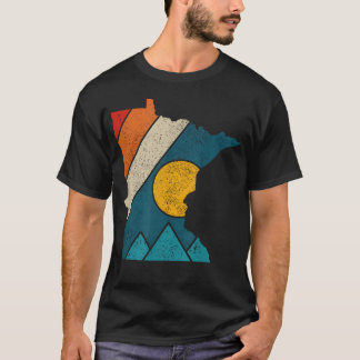 ミネソタ州のビンテージ地図 マウンテン ハイキング Tシャツ