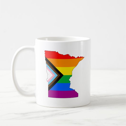 ミネソタ州のプライドLGBTQプログレスプライド コーヒーマグカップ (左)