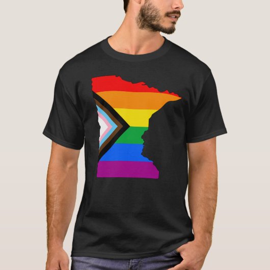 ミネソタ州のプライドLGBTQプログレスプライド Tシャツ (正面)