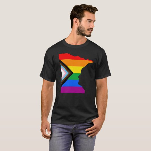 ミネソタ州のプライドLGBTQプログレスプライド Tシャツ (正面フル)