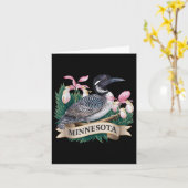 ミネソタ州のマンボウとレディーススリッパーの花 カード (黄色い花)