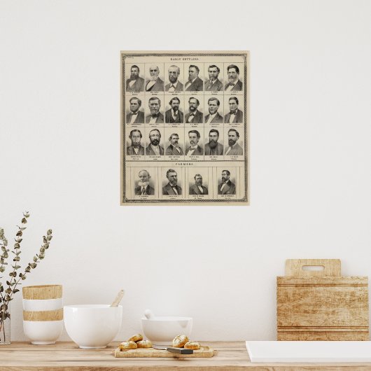 ミネソタ州の初期入植者と農家のポートレート ポスター (キッチン)