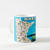 ミネソタ州の古地図ポストカードマグ コーヒーマグカップ (正面左)