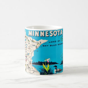 ミネソタ州の古地図ポストカードマグ コーヒーマグカップ