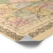 ミネソタ州の地図1874 ポスター (角)