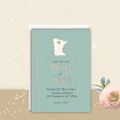 ミネソタ州の宛先ウェディング日付を保存 箔招待状