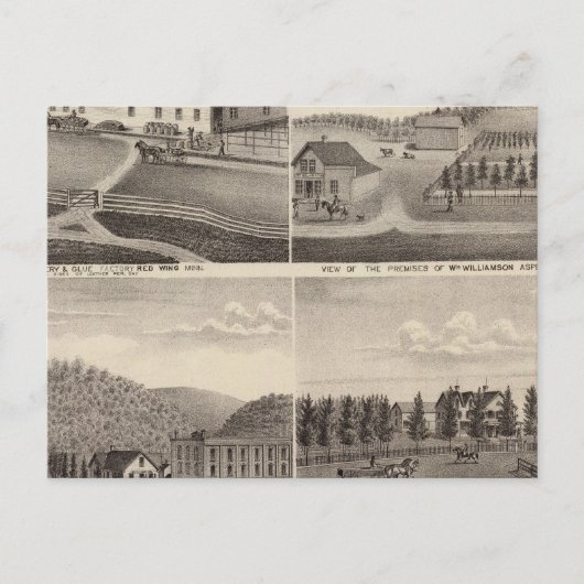 ミネソタ州の工場、店舗と住宅 ポストカード (正面)