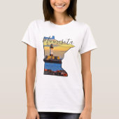 ミネソタ州の灯台地図 Tシャツ (正面)